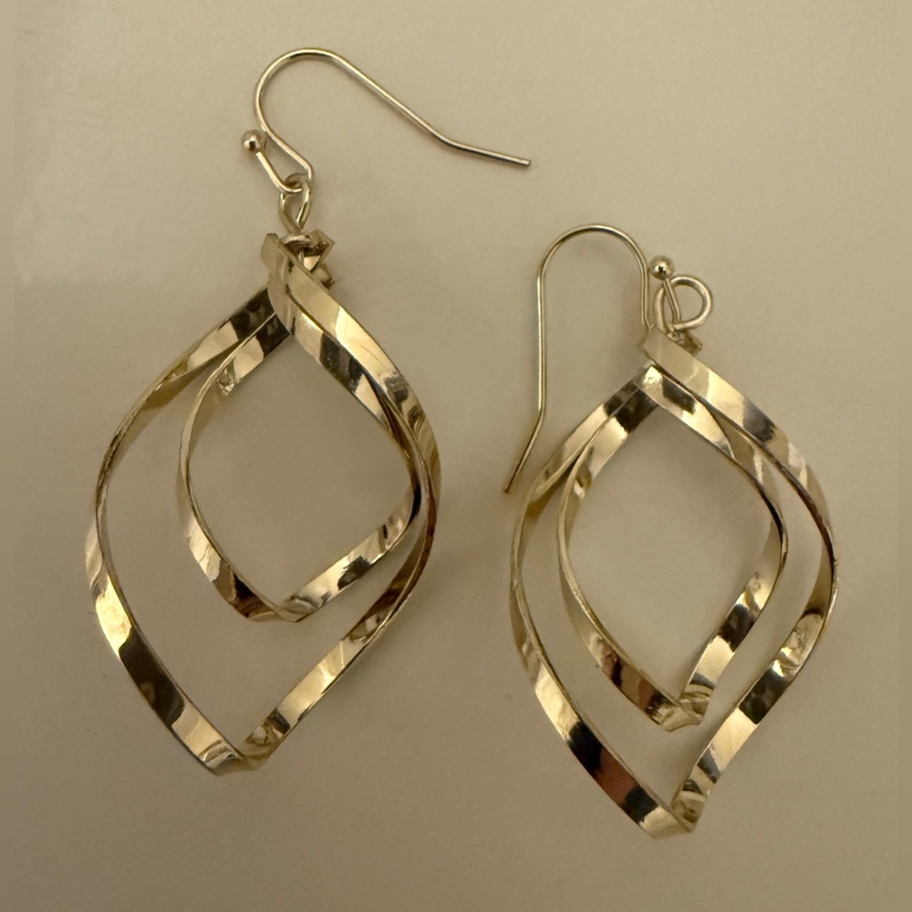 Gold-Tone Double Twist Drop Earrings - Picture 2 of 8